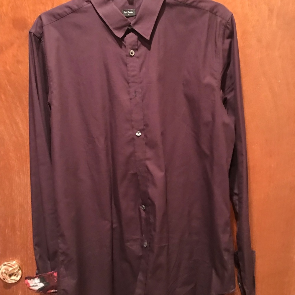 Paul Smith eggplant button down shirt. Medium